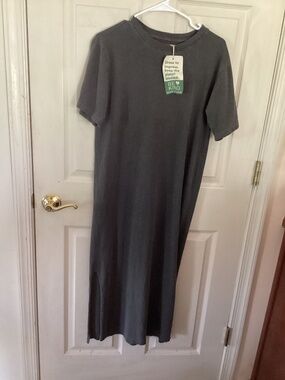 NWT PEOPLE OF LEISURE GREY T SHIRT DRESS small oversized